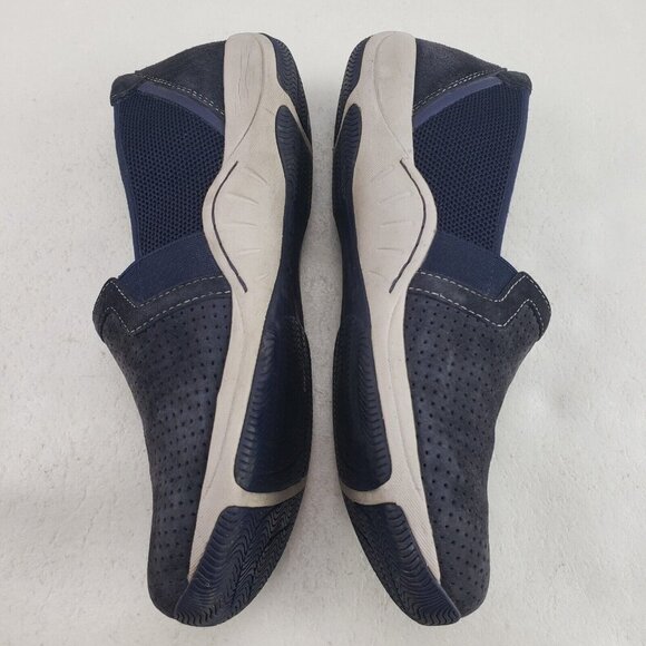 Dansko Halle Suede Slip On Shoe Womens 6.5 7 37 Blue Perforated Comfort Flat - Picture 5 of 11